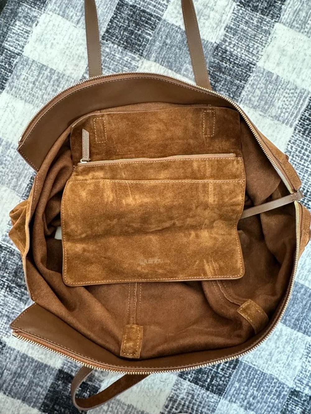 Quince Italian Suede Everyday Tote - Whiskey - Picture 8 of 12